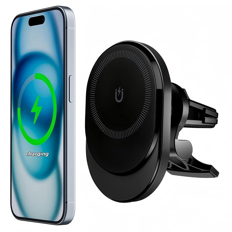 15W Magnetic Wireless Car Charger, Wireless Car Charger,Air Vent Car Phone Mount fit, Fast Charging Magnetic Phone Holder Mount for 16 Pro Plus Max 15 14 13 12 Mini, Galaxy S23 S22 S21+