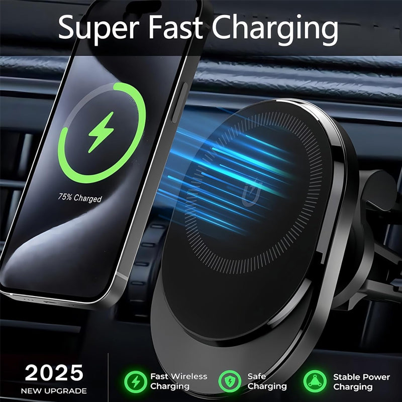 15W Magnetic Wireless Car Charger, Wireless Car Charger,Air Vent Car Phone Mount fit, Fast Charging Magnetic Phone Holder Mount for 16 Pro Plus Max 15 14 13 12 Mini, Galaxy S23 S22 S21+