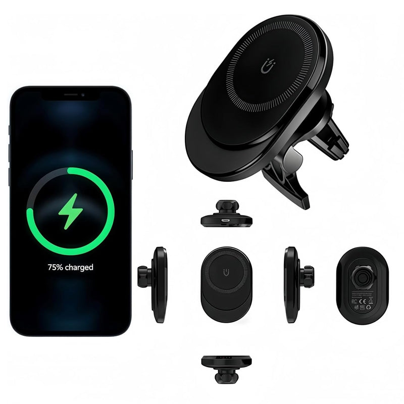 15W Magnetic Wireless Car Charger, Wireless Car Charger,Air Vent Car Phone Mount fit, Fast Charging Magnetic Phone Holder Mount for 16 Pro Plus Max 15 14 13 12 Mini, Galaxy S23 S22 S21+
