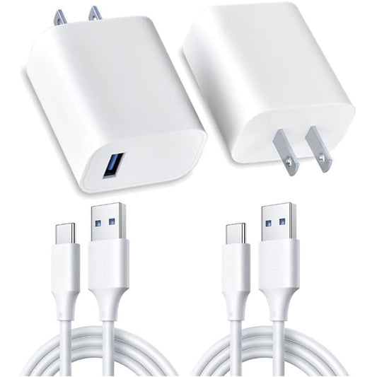 2pack Charger Block Port USB-C Charger 10W Block Wall Adapter USB Charging Cube Brick Compatible for Apple iPhone16/15,iPad,for Android,Tablets,Laptops,AirPods and More