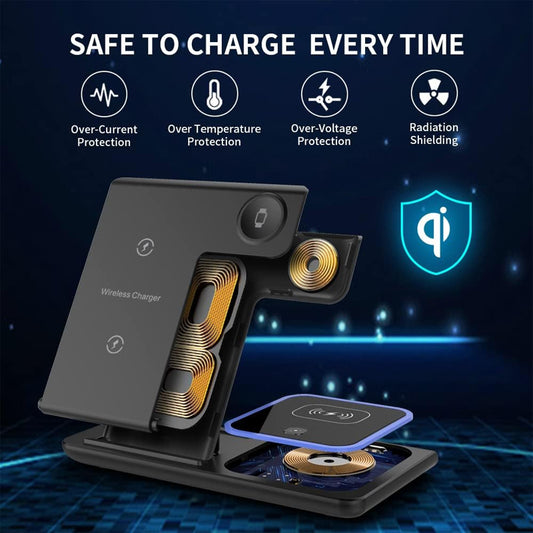 Wireless Charger, 3 in 1 Charging Station for Multiple Devices, Widely Applicable Equipment Wireless Charging Stand for iPhone 8-16 Series,iWatch 2-10 Series/Ultra/SE,AirPods4/3/2/Pro